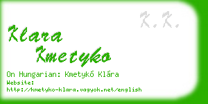 klara kmetyko business card